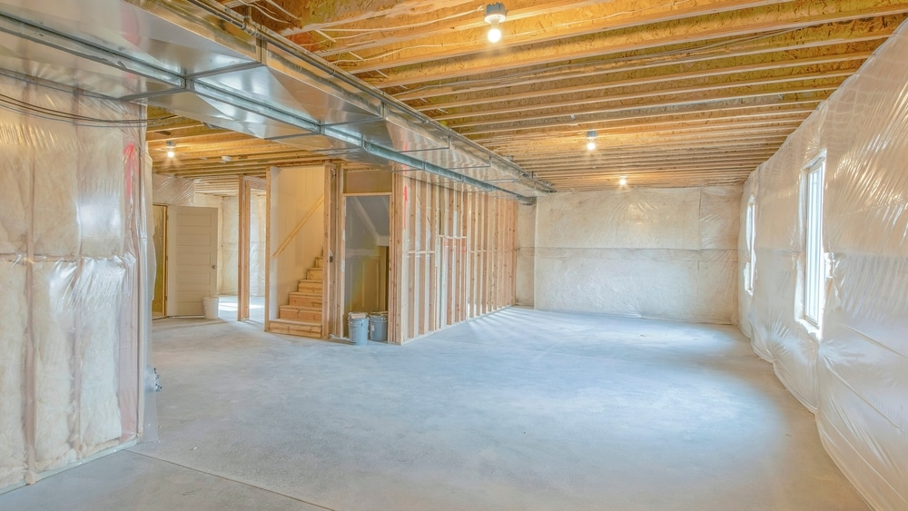 New construction room with insulation