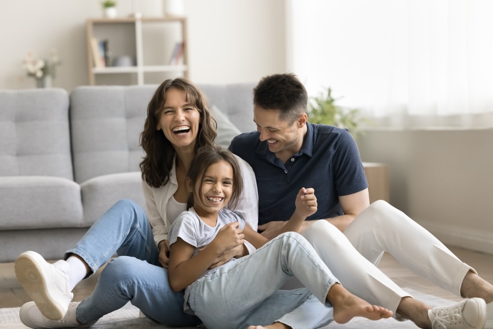 Happy family at home